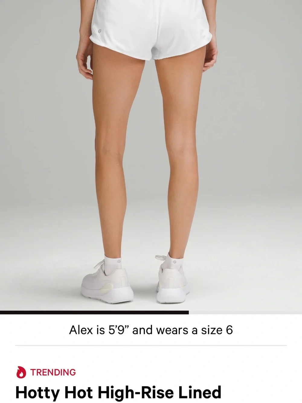lululemon athletica Hotty Hot High-Rise Lined Shorts — White - Picture 2 of 2